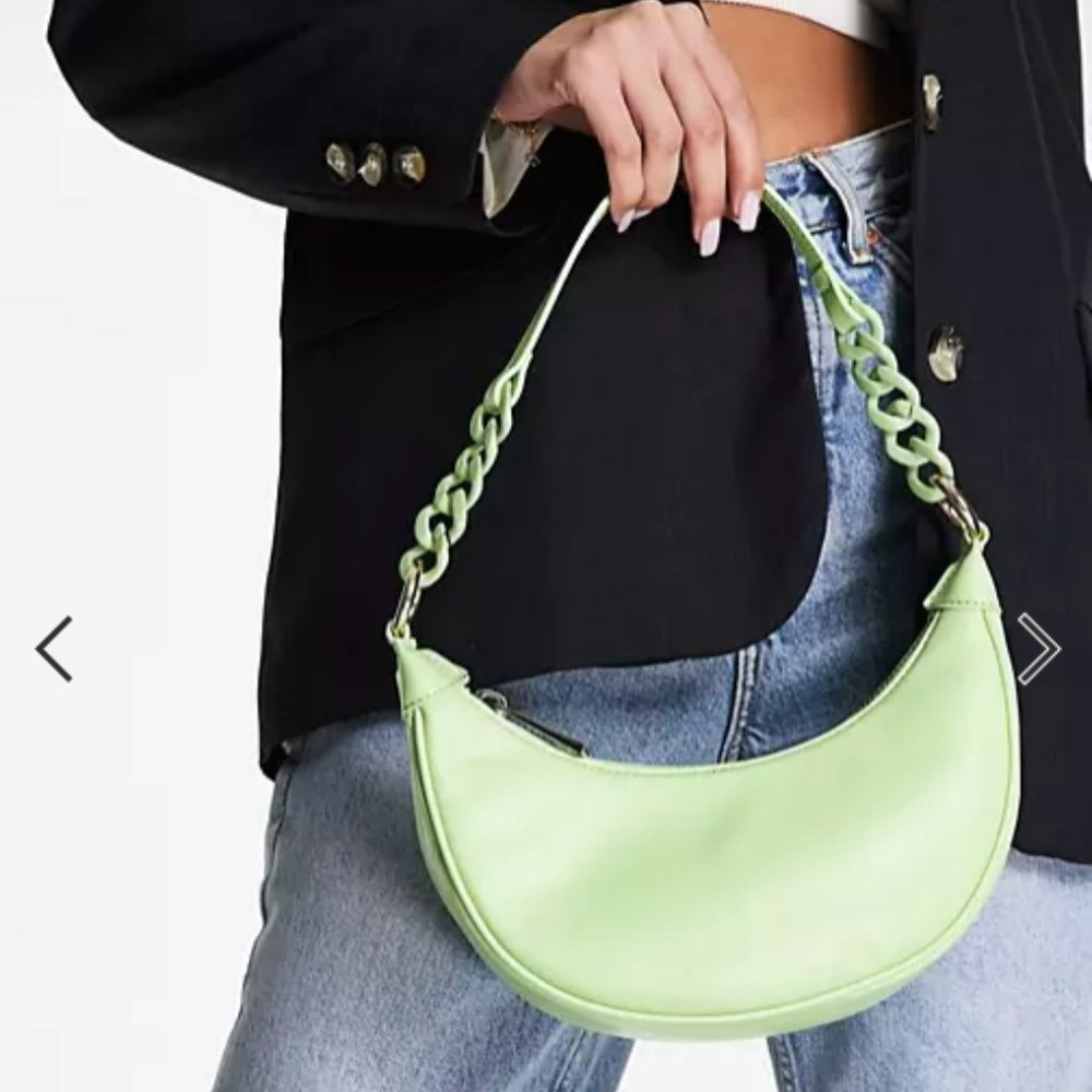 ASOS DESIGN half moon shoulder bag with resin strap